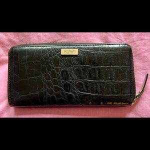 Kate Spade black crocodile wallet